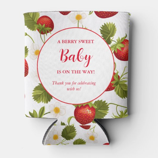 aardbeienbes-zoet Baby shower Blikjeskoeler (Voorkant)