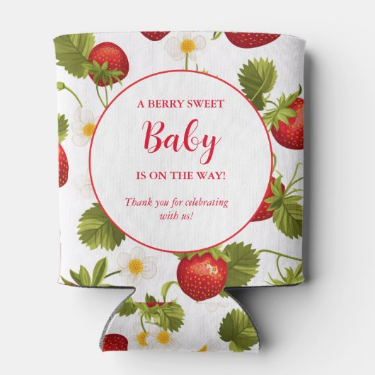 aardbeienbes-zoet Baby shower Blikjeskoeler (Achterkant)