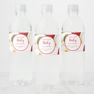 aardbeienbes-zoet Baby shower Waterfles Etiket