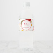 aardbeienbes-zoet Baby shower Waterfles Etiket (Voorkant)