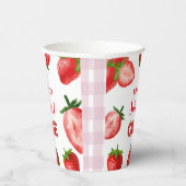Aardbeienbes Zoete Verjaardag| Berry First Papieren Bekers (Rechts)