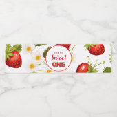 Aardbeienbes Zoete Verjaardag| Berry First Waterfles Etiket (Enkel label)