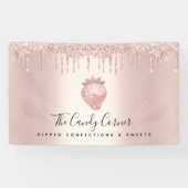 Aardbeienbeslag Roos Gold Glitter Drift Chic Spandoek (Horizontaal)