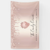 Aardbeienbeslag Roos Gold Glitter Drift Chic Spandoek (Verticaal)