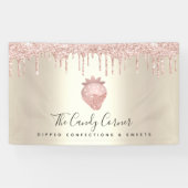 Aardbeienbeslag Roze Glitter Drift Gold Chic Spandoek (Horizontaal)