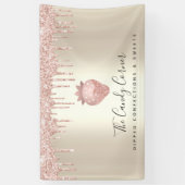 Aardbeienbeslag Roze Glitter Drift Gold Chic Spandoek (Verticaal)