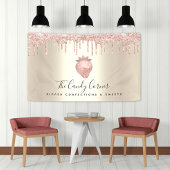 Aardbeienbeslag Roze Glitter Drift Gold Chic Spandoek