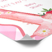 Aardbeienbessen 1e Verjaardagsfeestmijlpaal Poster (Hoek)