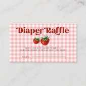 Aardbeienbessen Dweet Baby shower Diaper Raffle Informatiekaartje (Voorkant)