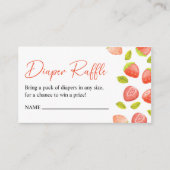 Aardbeienbessen Dweet Baby shower Diaper Raffle Informatiekaartje (Voorkant)
