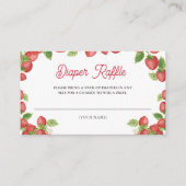 Aardbeienbessen Dweet Baby shower Diaper Raffle Informatiekaartje (Voorkant)