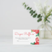 Aardbeienbessen Dweet Baby shower Diaper Raffle Informatiekaartje (Staand voorkant)