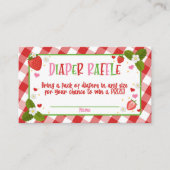 Aardbeienbessen Dweet Baby shower Diaper Raffle Informatiekaartje (Voorkant)