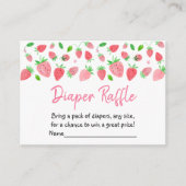 Aardbeienbessen Dweet Baby shower Diaper Raffle Informatiekaartje (Voorkant)
