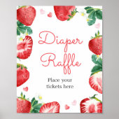 Aardbeienbessen Dweet Baby shower Diaper Raffle Poster (Voorkant)