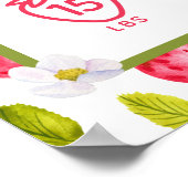 Aardbeienbessen eerste 1e verjaardag mijlpalen poster (Hoek)