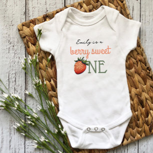 Aardbeienbessen Eerste Verjaardag Vintage Romper