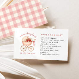Aardbeienbessen hielden van boeken voor Baby showe Informatiekaartje