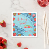 Aardbeienbessen meisje baby shower servetten. servet (Insitu)