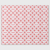 Aardbeienbessen Sweet Boho 1e verjaardag Cadeaupapier (Vlak)