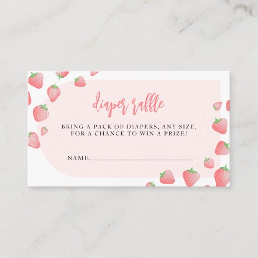 Aardbeienbessen Sweet Boho Luier Raffle Kaarten (Voorkant)