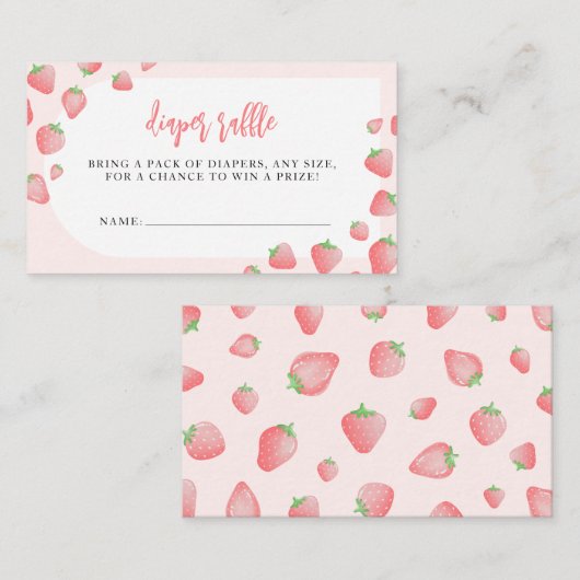 Aardbeienbessen Sweet Boho Luier Raffle Kaarten (Voorkant / Achterkant)