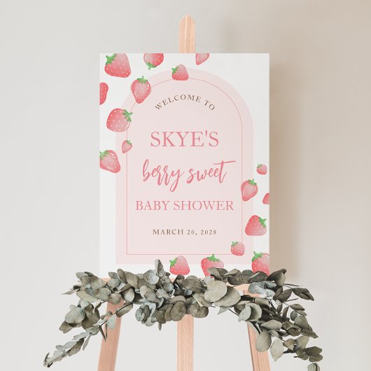 Aardbeienbessen Sweet Boho Welkomstbord Poster