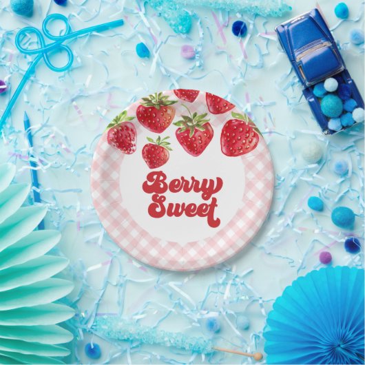 Aardbeienbessen Sweet Verjaardagspapier Borden Papieren Bordje (Feest)