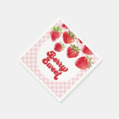 Aardbeienbessen Sweet Verjaardagspapier Borden Servet (Hoek)
