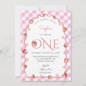 Aardbeienbessen Zoet Eerste Verjaardagsgolf Kaart (Voorkant)