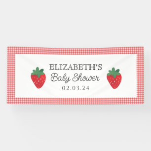 Aardbeienbessen zoet picknick Baby shower Spandoek