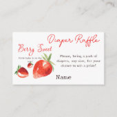 Aardbeienbessen Zoet Rood Baby shower Luierspel Informatiekaartje (Voorkant)