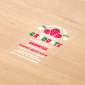 aardbeienbessen zoete afstudeerfeest acryl uitnodigingen (Laagn)