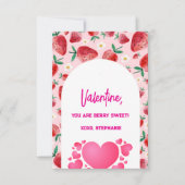 Aardbeienbessen zoete Kinder Valentijnsdag Notitiekaartje (Voorkant)