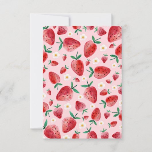 Aardbeienbessen zoete Kinder Valentijnsdag Notitiekaartje (Achterkant)