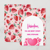 Aardbeienbessen zoete Kinder Valentijnsdag Notitiekaartje (Voorkant / Achterkant)