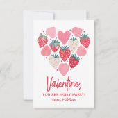 Aardbeienbessen zoete Kinder Valentijnsdag Notitiekaartje (Voorkant)