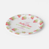 Aardbeienbessen Zoete rode bessen Verjaardag Papieren Bordje (Gekanteld)