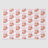 Aardbeienbessenzoet 1e verjaardagsfeestje Schattig Tissuepapier (Voorkant)