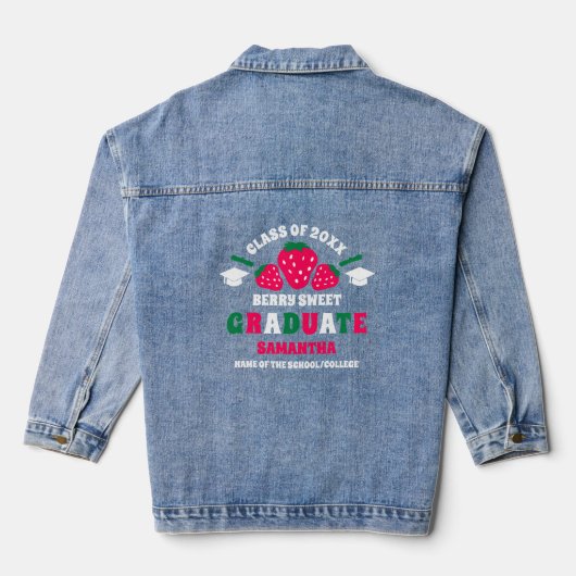 Aardbeienbessenzoet Afstuderen Denim Jacket (Achterkant)