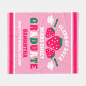 Aardbeienbessenzoet Afstuderen Fleece Deken (Voorkant (Horizontaal))