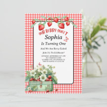 Aardbeienbessenzoet eerste verjaardagsfeestje