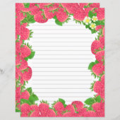 Aardbeienbloemen bekleed briefpapier (Voorkant / Achterkant)