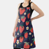 Aardbeienbloemen en -vruchten: decoratief patroon schort (Insitu)