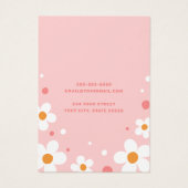 Aardbeienbloesem retro roze lettertypekaart visitekaartje (Achterkant)