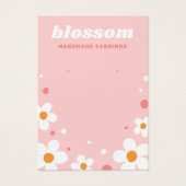 Aardbeienbloesem retro roze lettertypekaart visitekaartje (Voorkant)