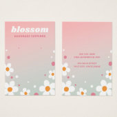 Aardbeienbloesem retro roze lettertypekaart visitekaartje (Voorkant /achterkant)