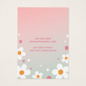 Aardbeienbloesem retro roze lettertypekaart visitekaartje (Achterkant)