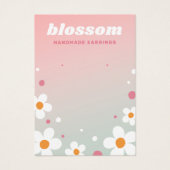 Aardbeienbloesem retro roze lettertypekaart visitekaartje (Voorkant)