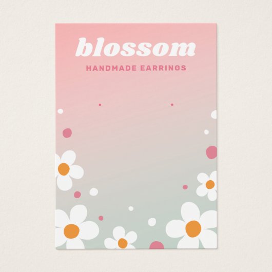 Aardbeienbloesem retro roze lettertypekaart visitekaartje (Voorkant)